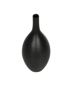 Alternative view of GloboStar® Artificial Garden OLRANDO 21273 Διακοσμητικό Κεραμικό Βάζo Μαύρο Π8 x Μ8 x Υ20cm