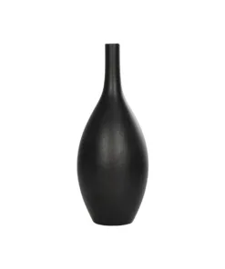 GloboStar® Artificial Garden OLRANDO 21273 Διακοσμητικό Κεραμικό Βάζo Μαύρο Π8 x Μ8 x Υ20cm 9 21273 4