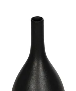 GloboStar® Artificial Garden OLRANDO 21273 Διακοσμητικό Κεραμικό Βάζo Μαύρο Π8 x Μ8 x Υ20cm 10 21273 5