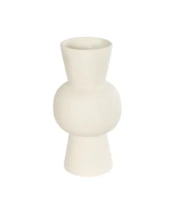 GloboStar® GloboStar® Artificial Garden BANGKOK 21274 Διακοσμητικό Κεραμικό Βάζο Μπεζ Μ12.5 x Π12.5 x Υ23cm