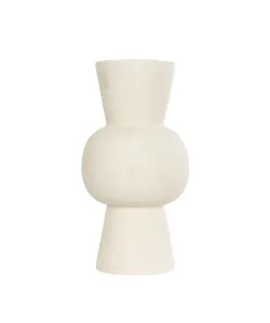 Alternative view of GloboStar® Artificial Garden BANGKOK 21274 Διακοσμητικό Κεραμικό Βάζο Μπεζ Μ12.5 x Π12.5 x Υ23cm