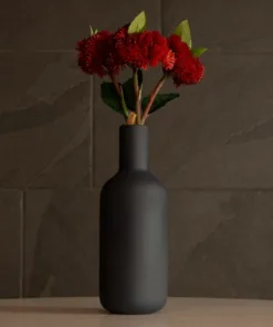 GloboStar® Artificial Garden MYSTIQUE 21275 Διακοσμητικό Κεραμικό Βάζo Γκρι Π7 x Μ7 x Υ20cm 12 21275 7