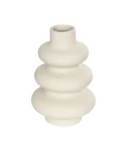 GloboStar® GloboStar® Artificial Garden THAILAND 21278 Διακοσμητικό Κεραμικό Βάζo Μπεζ Π14 x Μ14 x Υ21cm