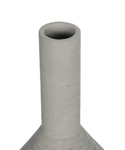 GloboStar® Artificial Garden BARBADOS 21284 Διακοσμητικό Κεραμικό Βάζo Γκρι Π16 x Μ16 x Υ25cm 10 21284 5