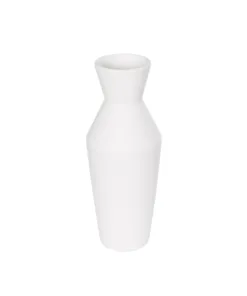 GloboStar® GloboStar® Artificial Garden MALVINA 21285 Διακοσμητικό Κεραμικό Βάζo Λευκό Π10 x Μ10 x Υ24cm