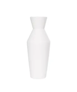 GloboStar® Artificial Garden MALVINA 21285 Διακοσμητικό Κεραμικό Βάζo Λευκό Π10 x Μ10 x Υ24cm 9 21285 4