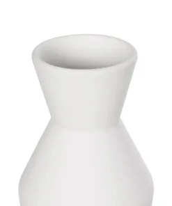 GloboStar® Artificial Garden MALVINA 21285 Διακοσμητικό Κεραμικό Βάζo Λευκό Π10 x Μ10 x Υ24cm 10 21285 5