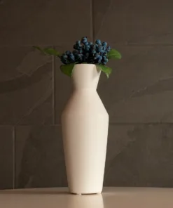 GloboStar® Artificial Garden MALVINA 21285 Διακοσμητικό Κεραμικό Βάζo Λευκό Π10 x Μ10 x Υ24cm 12 21285 7