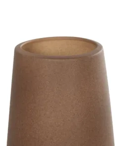 GloboStar® Artificial Garden PORTO 21288 Διακοσμητικό Κεραμικό Βάζο Καφέ Μ11 x Π11 x Υ20cm 9 21288 5