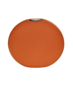 GloboStar® GloboStar® Artificial Garden CINNAMON 21291 Διακοσμητικό Κεραμικό Βάζo Πορτοκαλί Π15 x Μ15 x Υ14cm