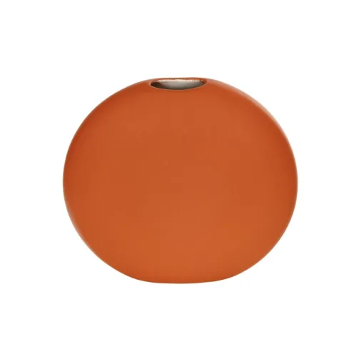 GloboStar® GloboStar® Artificial Garden CINNAMON 21291 Διακοσμητικό Κεραμικό Βάζo Πορτοκαλί Π15 x Μ15 x Υ14cm