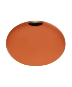 Alternative view of GloboStar® Artificial Garden CINNAMON 21291 Διακοσμητικό Κεραμικό Βάζo Πορτοκαλί Π15 x Μ15 x Υ14cm