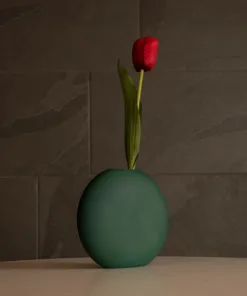 GloboStar® Artificial Garden MENORCA 21292 Διακοσμητικό Κεραμικό Βάζo Πράσινο Π15 x Μ15 x Υ14cm 12 21292 7