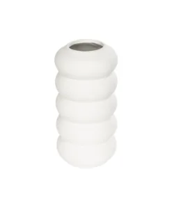 GloboStar® GloboStar® Artificial Garden NOUVEAU 21293 Διακοσμητικό Κεραμικό Βάζo Λευκό Π8 x Μ8 x Υ16cm