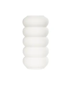 GloboStar® Artificial Garden NOUVEAU 21293 Διακοσμητικό Κεραμικό Βάζo Λευκό Π8 x Μ8 x Υ16cm 9 21293 4