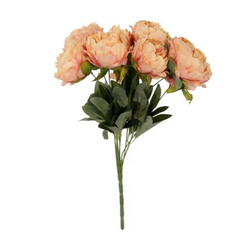 GloboStar® GloboStar® Artificial Garden PEONY FLOWER 21297 Τεχνητό Διακοσμητικό Μπουκέτο Κλαδιά Παιώνιας Μ35 x Π23 x Υ46cm
