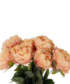 GloboStar® Artificial Garden PEONY FLOWER 21297 Τεχνητό Διακοσμητικό Μπουκέτο Κλαδιά Παιώνιας Μ35 x Π23 x Υ46cm 6 21297 3