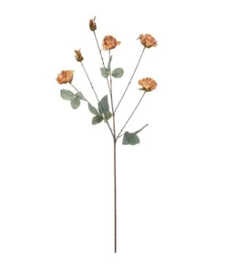 GloboStar® GloboStar® Artificial Garden PINK ROSE BRANCH 21302 Τεχνητό Διακοσμητικό Κλαδί Τριαντάφυλλα Ροζ Y80cm