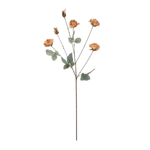 GloboStar® GloboStar® Artificial Garden PINK ROSE BRANCH 21302 Τεχνητό Διακοσμητικό Κλαδί Τριαντάφυλλα Ροζ Y80cm