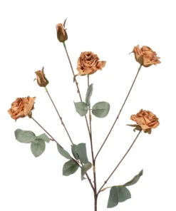 Alternative view of GloboStar® Artificial Garden PINK ROSE BRANCH 21302 Τεχνητό Διακοσμητικό Κλαδί Τριαντάφυλλα Ροζ Y80cm