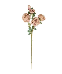 GloboStar® GloboStar® Artificial Garden OLD PINK ROSE BRANCH 21304 Τεχνητό Διακοσμητικό Κλαδί Τριαντάφυλλα Ροζ Y82cm