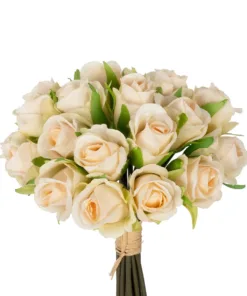 Alternative view of GloboStar® Artificial Garden CHAMPAGNE ROSE BOUQUET 21305 Τεχνητό Διακοσμητικό Μπουκέτο Τριαντάφυλλα Ροζ Y24cm
