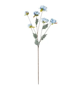 GloboStar® GloboStar® Artificial Garden SKY BLUE PAEONIA BRANCH 21306 Τεχνητό Διακοσμητικό Κλαδί Παιώνιας Μπλέ Y82cm
