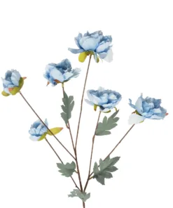 Alternative view of GloboStar® Artificial Garden SKY BLUE PAEONIA BRANCH 21306 Τεχνητό Διακοσμητικό Κλαδί Παιώνιας Μπλέ Y82cm
