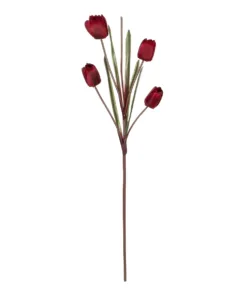 GloboStar® GloboStar® Artificial Garden RED TULIP BRANCH 21309 Τεχνητό Διακοσμητικό Κλαδί Κόκκινη Τουλίπα Y100cm