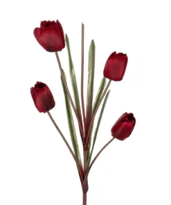 Alternative view of GloboStar® Artificial Garden RED TULIP BRANCH 21309 Τεχνητό Διακοσμητικό Κλαδί Κόκκινη Τουλίπα Y100cm