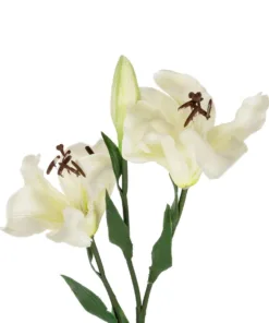 Alternative view of GloboStar® Artificial Garden WHITE LILY BRANCH 21310 Τεχνητό Διακοσμητικό Κλαδί Λευκό Κρίνο Y90cm