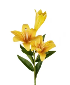 Alternative view of GloboStar® Artificial Garden YELLOW LILY BRANCH 21311 Τεχνητό Διακοσμητικό Κλαδί Κίτρινο Κρίνο Y72cm