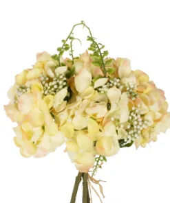 Alternative view of GloboStar® Artificial Garden YELLOW HYDRANGEA BOUQUET 21315 Τεχνητό Διακοσμητικό Μπουκέτο Κίτρινη Ορτανσία Y33cm