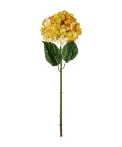 GloboStar® GloboStar® Artificial Garden YELLOW HYDRANGEA BRANCH 21317 Τεχνητό Διακοσμητικό Κλαδί Κίτρινη Ορτανσία Y65cm