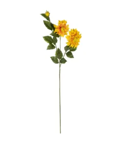 GloboStar® GloboStar® Artificial Garden ORANGE DHALIA BRANCH 21324 Τεχνητό Διακοσμητικό Πορτοκαλί Κλαδί Ντάλια Y115cm