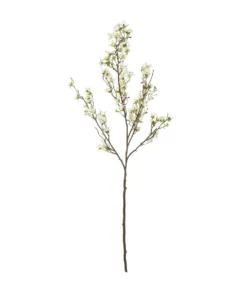 GloboStar® GloboStar® Artificial Garden WHITE FORSYTHIA BRANCH 21326 Τεχνητό Διακοσμητικό Λευκό Κλαδί Φορσύθιας Y83cm