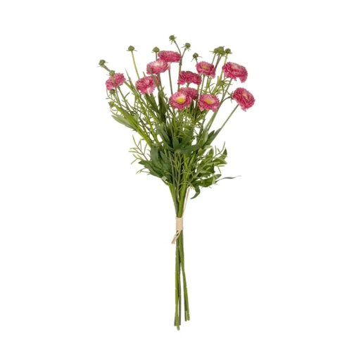 GloboStar® GloboStar® Artificial Garden PINK CHRYSANTHEMUM BOUQUET 21328 Τεχνητό Διακοσμητικό Μπουκέτο Ροζ Χρυσάνθεμο Y50cm