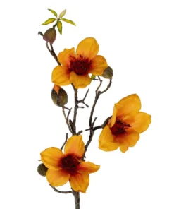 GloboStar® Artificial Garden ORANGE KAPOK BRANCH 21331 Τεχνητό Διακοσμητικό Κλαδί Πορτοκαλί Καποκ Y92cm 5 21331 3