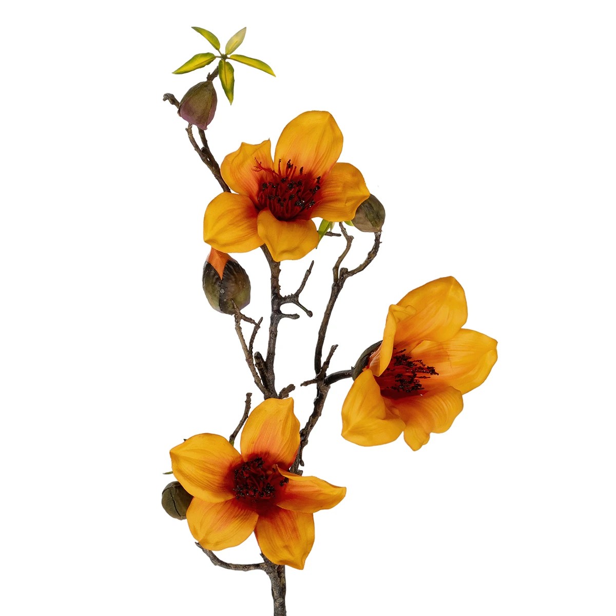 GloboStar® Artificial Garden ORANGE KAPOK BRANCH 21331 Τεχνητό Διακοσμητικό Κλαδί Πορτοκαλί Καποκ Y92cm 2 GloboStar® Artificial Garden ORANGE KAPOK BRANCH 21331 Τεχνητό Διακοσμητικό Κλαδί Πορτοκαλί Καποκ Y92cm - Image 2