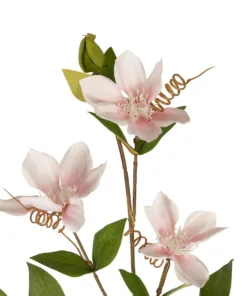 Alternative view of GloboStar® Artificial Garden PALE PINK CLEMANTIS BRANCH 21332 Τεχνητό Διακοσμητικό Κλαδί Ροζ Κλημεντίνα Y80cm