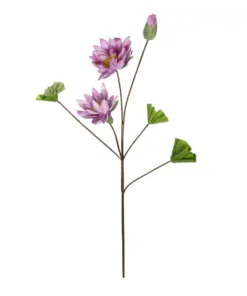 GloboStar® GloboStar® Artificial Garden PINK LOTUS BRANCH 21335 Τεχνητό Διακοσμητικό Ροζ Κλαδί Λωτός Y121cm