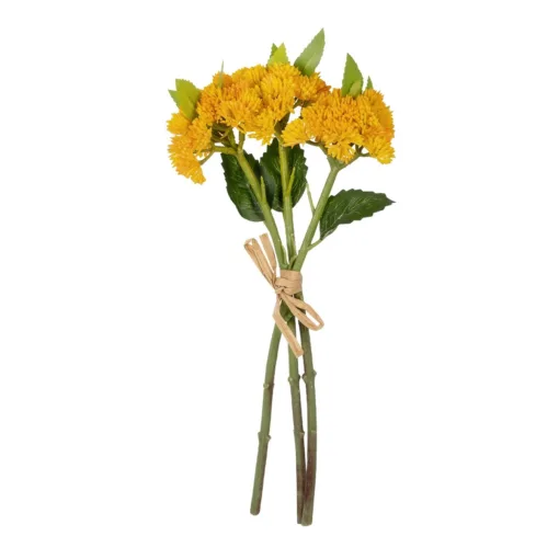 GloboStar® GloboStar® Artificial Garden YELLOW SEDUM BOUQUET 21348 Τεχνητό Διακοσμητικό Μπουκέτο Κίτρινο Σέδο Y30cm
