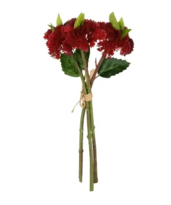 GloboStar® GloboStar® Artificial Garden RED SEDUM BOUQUET 21349 Τεχνητό Διακοσμητικό Μπουκέτο Κόκκινο Σέδο Y30cm
