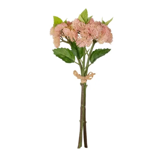 GloboStar® GloboStar® Artificial Garden SALMON PINK SEDUM BOUQUET 21350 Τεχνητό Διακοσμητικό Μπουκέτο Ροζ Σέδο Y30cm