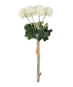 GloboStar® GloboStar® Artificial Garden WHITE ONIONBALL BOUQET 21371 Τεχνητό Διακοσμητικό OnionBall Μπουκέτο Y39cm