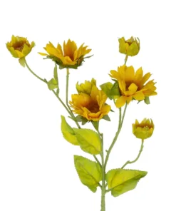 GloboStar® Artificial Garden YELLOW SUNFLOWER BRANCH 21379 Τεχνητό Διακοσμητικό Κλαδί Ηλιοτρόπιο Κίτρινο Y72cm 6 21379 3