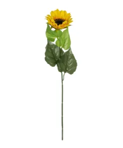 GloboStar® GloboStar® Artificial Garden YELLOW SUNFLOWER BRANCH 21381 Τεχνητό Διακοσμητικό Κλαδί Ηλιοτρόπιο Κίτρινο Y62cm