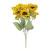 GloboStar® GloboStar® Artificial Garden YELLOW SUNFLOWER BRANCH 21382 Τεχνητό Διακοσμητικό Κλαδί Ηλιοτρόπιο Κίτρινο Y55cm