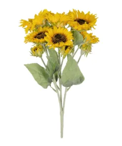 GloboStar® GloboStar® Artificial Garden YELLOW SUNFLOWER BRANCH 21382 Τεχνητό Διακοσμητικό Κλαδί Ηλιοτρόπιο Κίτρινο Y55cm