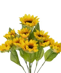 Alternative view of GloboStar® Artificial Garden YELLOW SUNFLOWER BRANCH 21383 Τεχνητό Διακοσμητικό Κλαδί Ηλιοτρόπιο Κίτρινο Y49cm